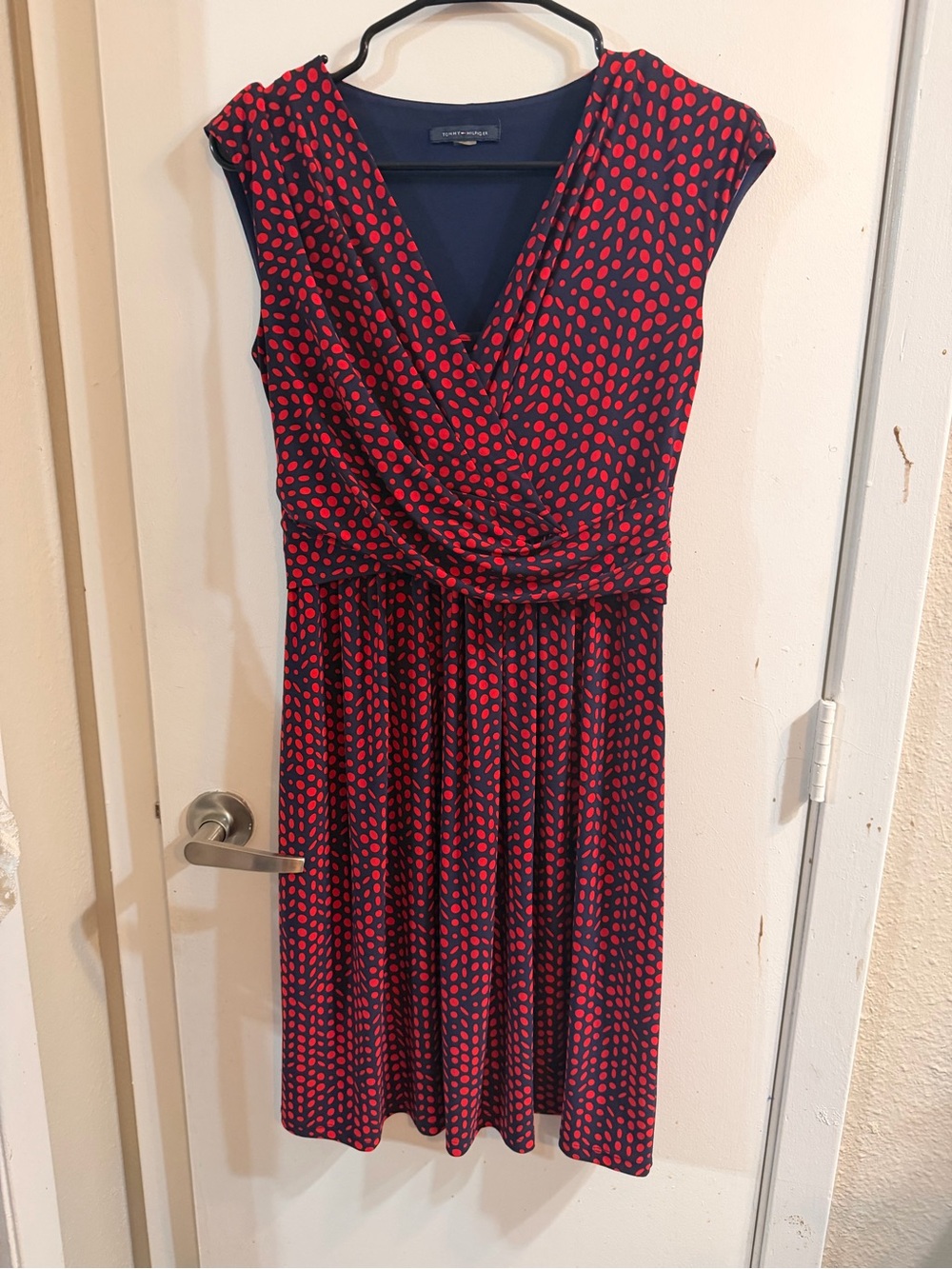 Tommy Hilfiger Navy Dress with Red Polka Dots